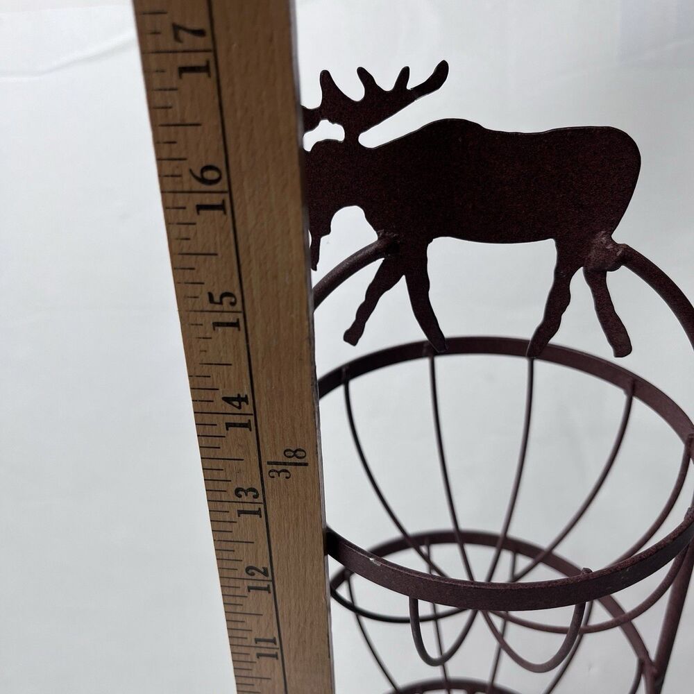 3-Tier Rustic Metal Round Basket Bowl Rack Stand Counter Kitchen Storage - Picture 2 of 5